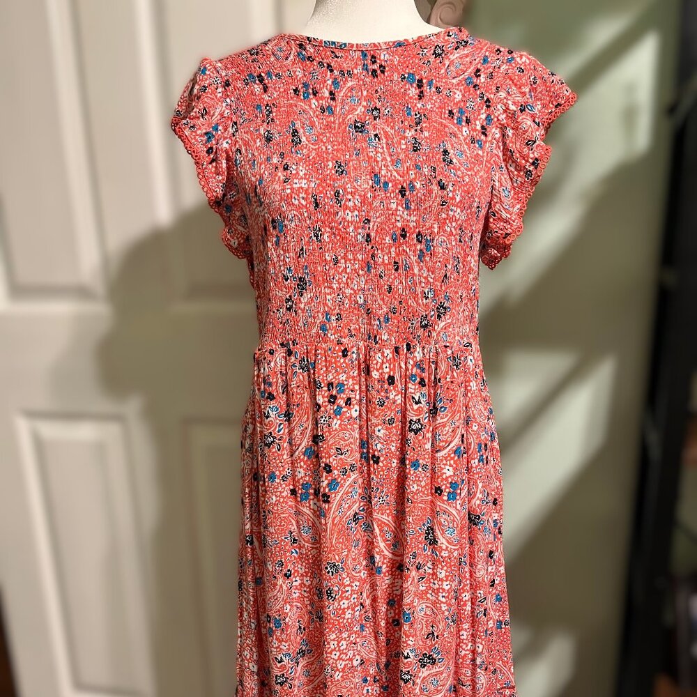 Floral Summer Dress, Time and True Size L (12-14)